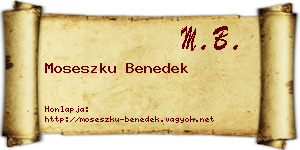 Moseszku Benedek névjegykártya
